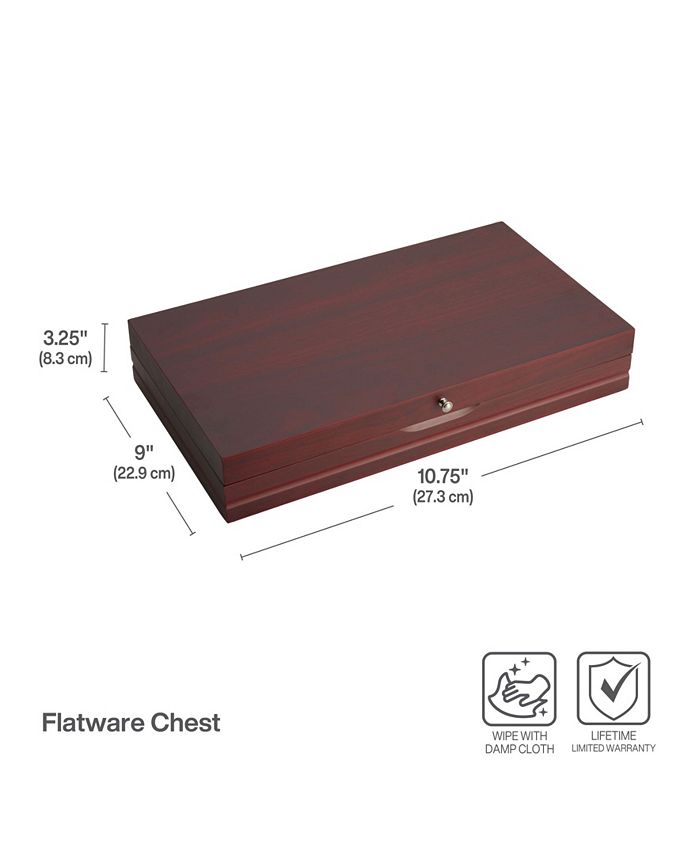 Wallace Dark Walnut Lined Single StainlessSteel Flatware 19in Chest