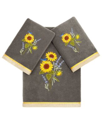 Turkish Cotton Girasol Embellished 3-Pc. Bath Towel Set