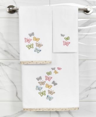 Turkish Cotton Mariposa Embellished 2-Pc. Bath Towel Set