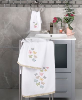 Turkish Cotton Mariposa Embellished 2-Pc. Bath Towel Set