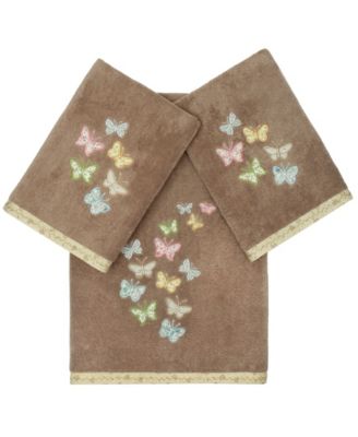 Turkish Cotton Mariposa Embellished 3-Pc. Bath Towel Set