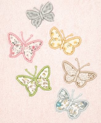 Turkish Cotton Mariposa Embellished 2-Pc. Hand Towel Set