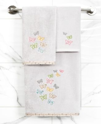 Turkish Cotton Mariposa Embellished 2-Pc. Bath Towel Set