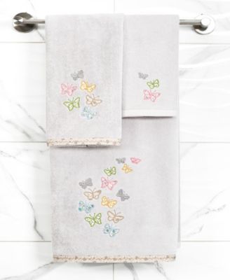 Turkish Cotton Mariposa Embellished 2-Pc. Fingertip Towel Set