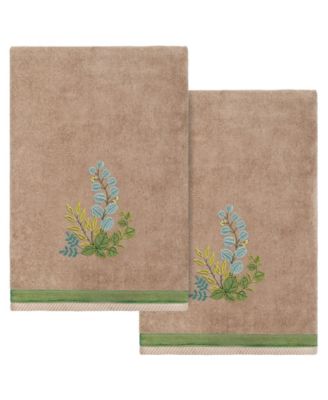 Turkish Cotton Botanica Embellished 2-Pc. Bath Towel Set