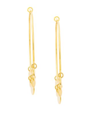 Gold Plated Dangling Discs Hoop Earrings