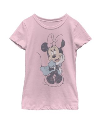 Girl's Mickey Friends Distressed Sitting Minnie Child T-Shirt - Macy's