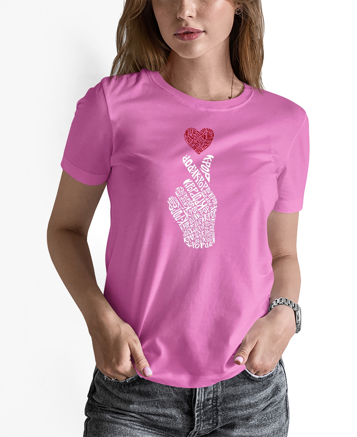 La Pop Art Women's K-Pop Word Art T-shirt
