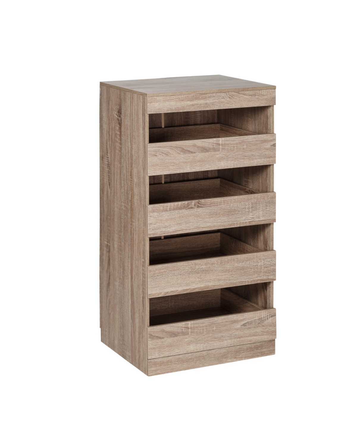 Honey Can Do Tall And Narrow Stackable Storage Drawers With Wood Finish In Brown