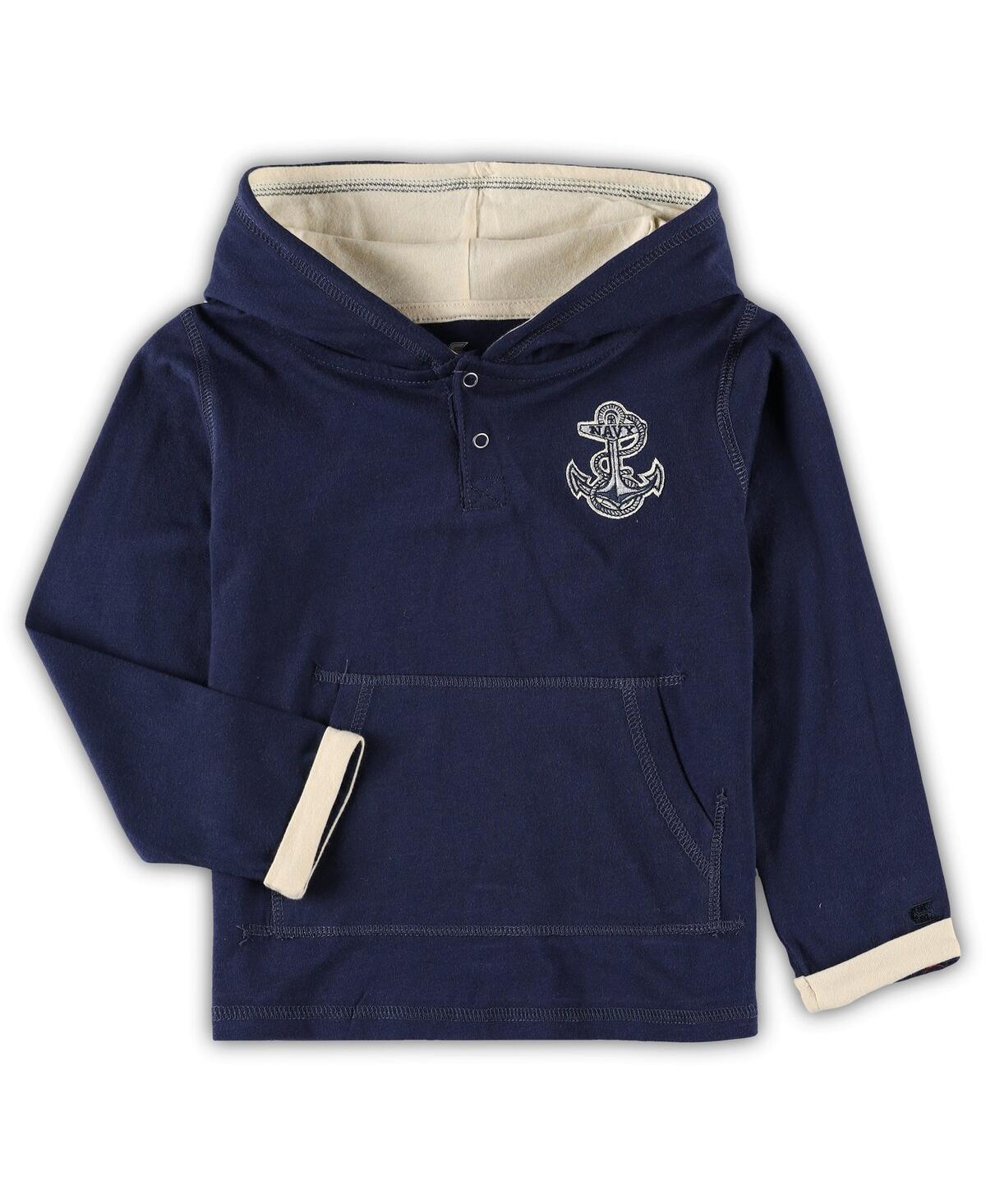 Colosseum Toddler Boys  Navy And Heathered Gray Navy Midshipmen Poppies Pullover Hoodie And Sweatpant In Navy,heathered Gray