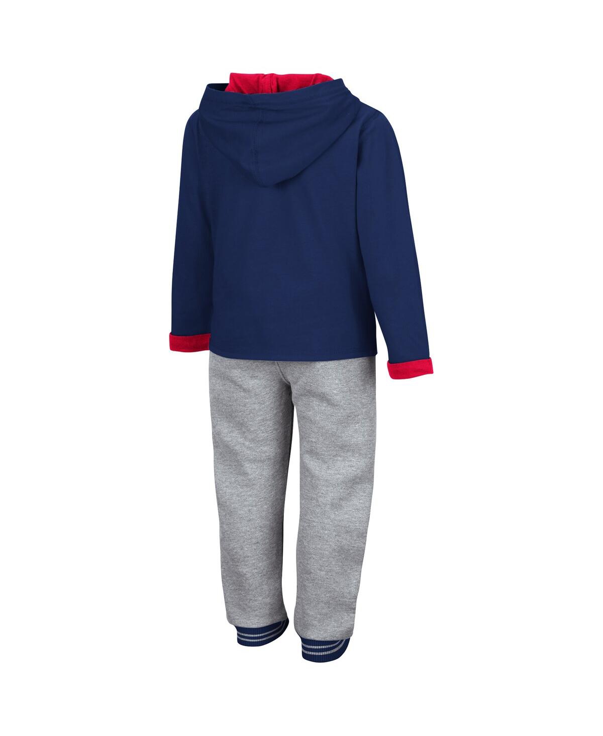 Colosseum Toddler Boys  Navy And Heathered Gray Arizona Wildcats Poppies Pullover Hoodie And Sweatpan In Navy,heathered Gray