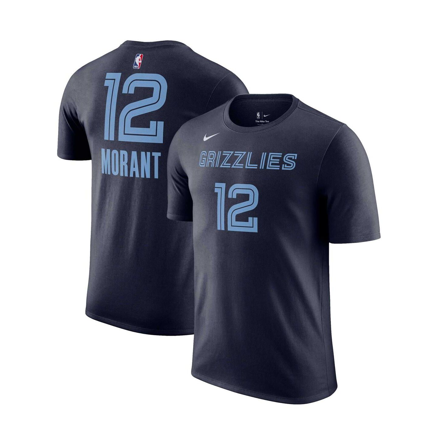 Мужская футболка Nike Ja Morant Navy Memphis Grizzlies Icon 2022/23 Name and Number Performance — фото 1