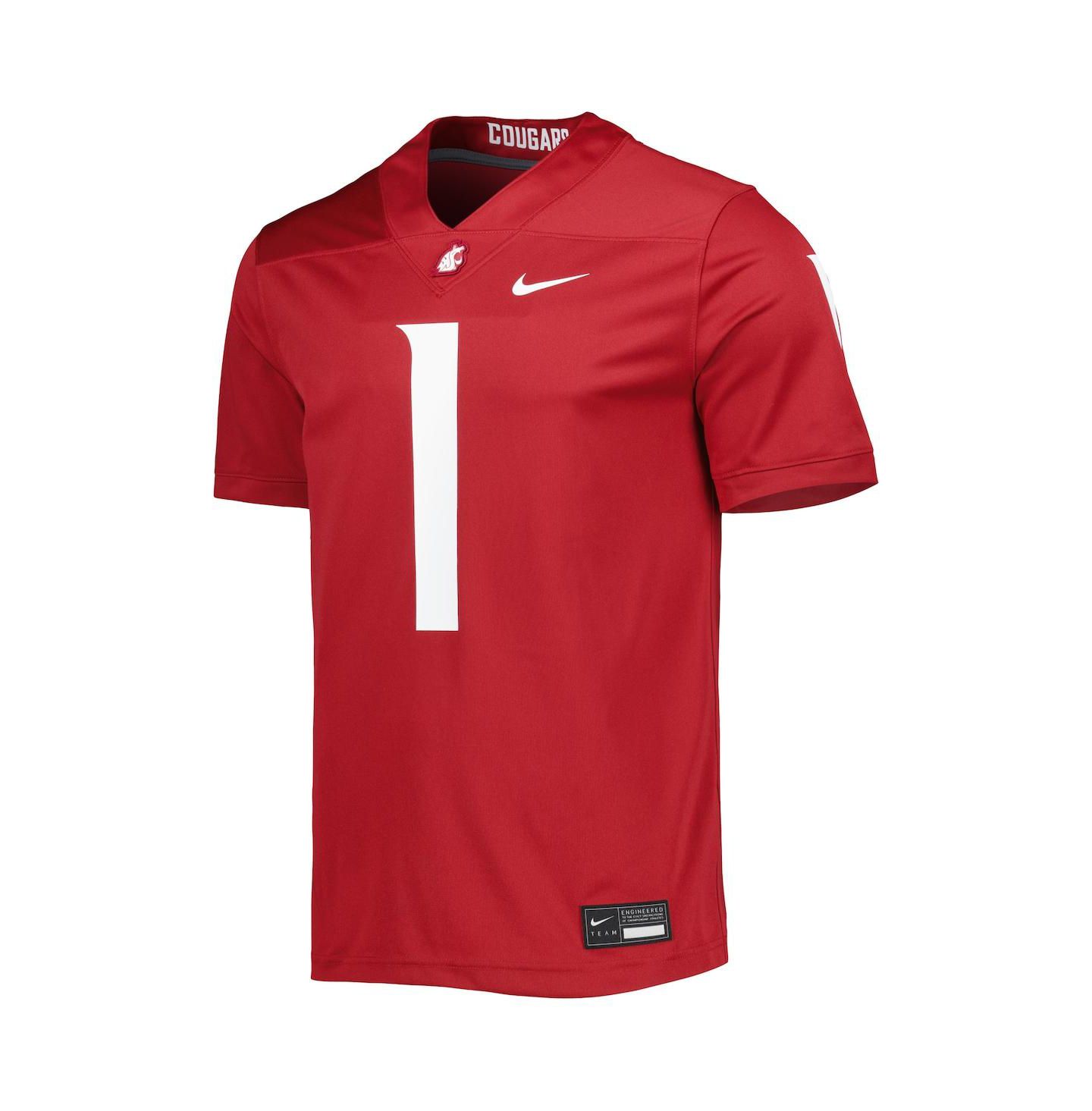 Мужской топ Nike #1 Crimson Washington State Cougars Untouchable Football Jersey — фото 3