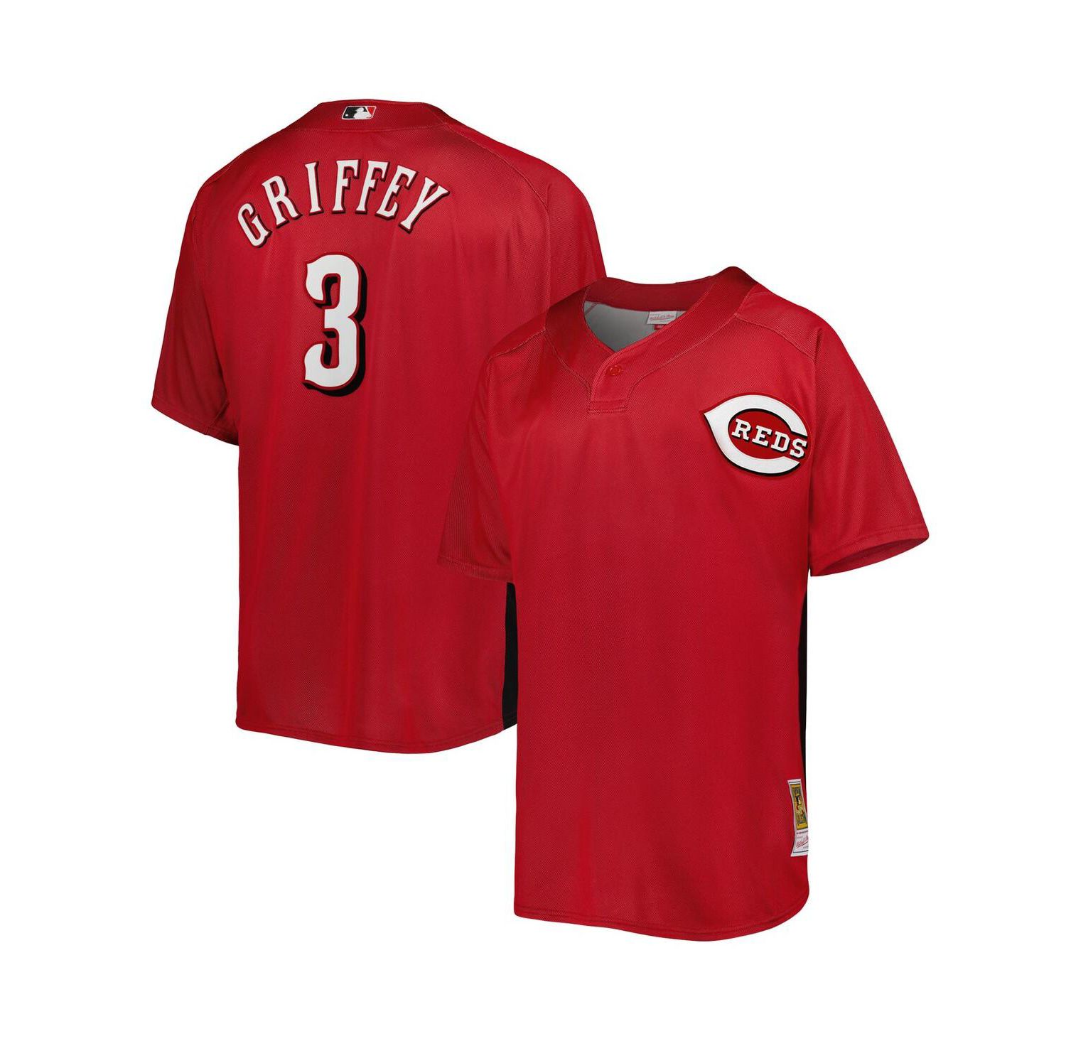 Men's Ken Griffey Jr. Red Cincinnati Reds Cooperstown Collection Mesh Batting Practice Jersey