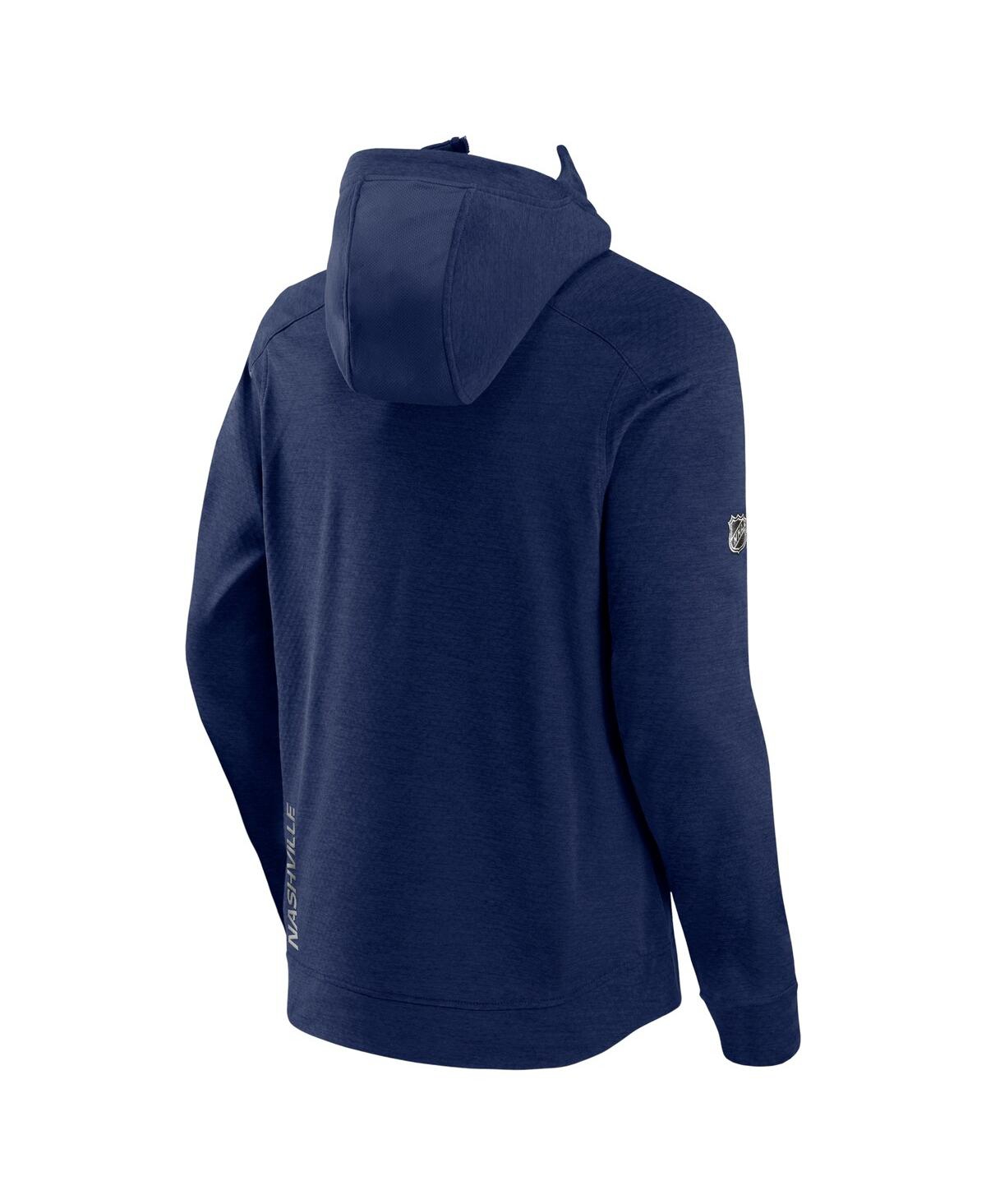 Fanatics Men's  Heather Navy Nashville Predators Authentic Pro Road Tech Full-zip Hoodie Jacket In Navy