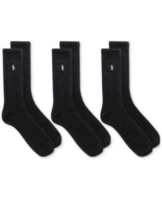 3 Pack Ribbed Cushion Foot Crew Men's Socks