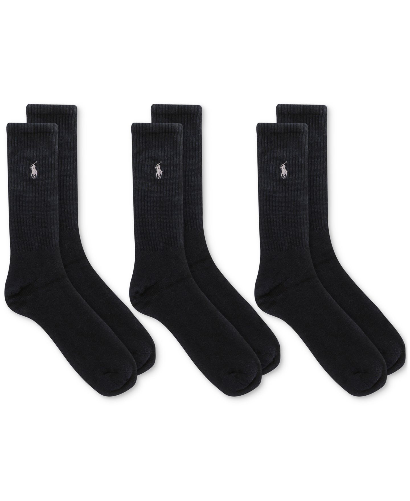 Носки Foot для мужчин, в рубчик, 3 шт. — Polo Ralph Lauren, цвет: Чёрный — фото 2