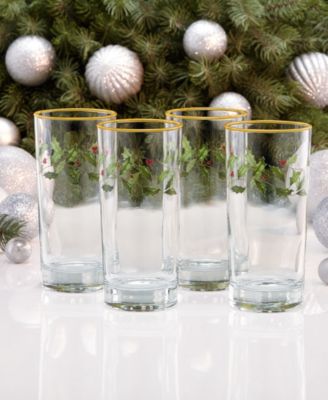 Holiday Highball Glasses, Set of 4