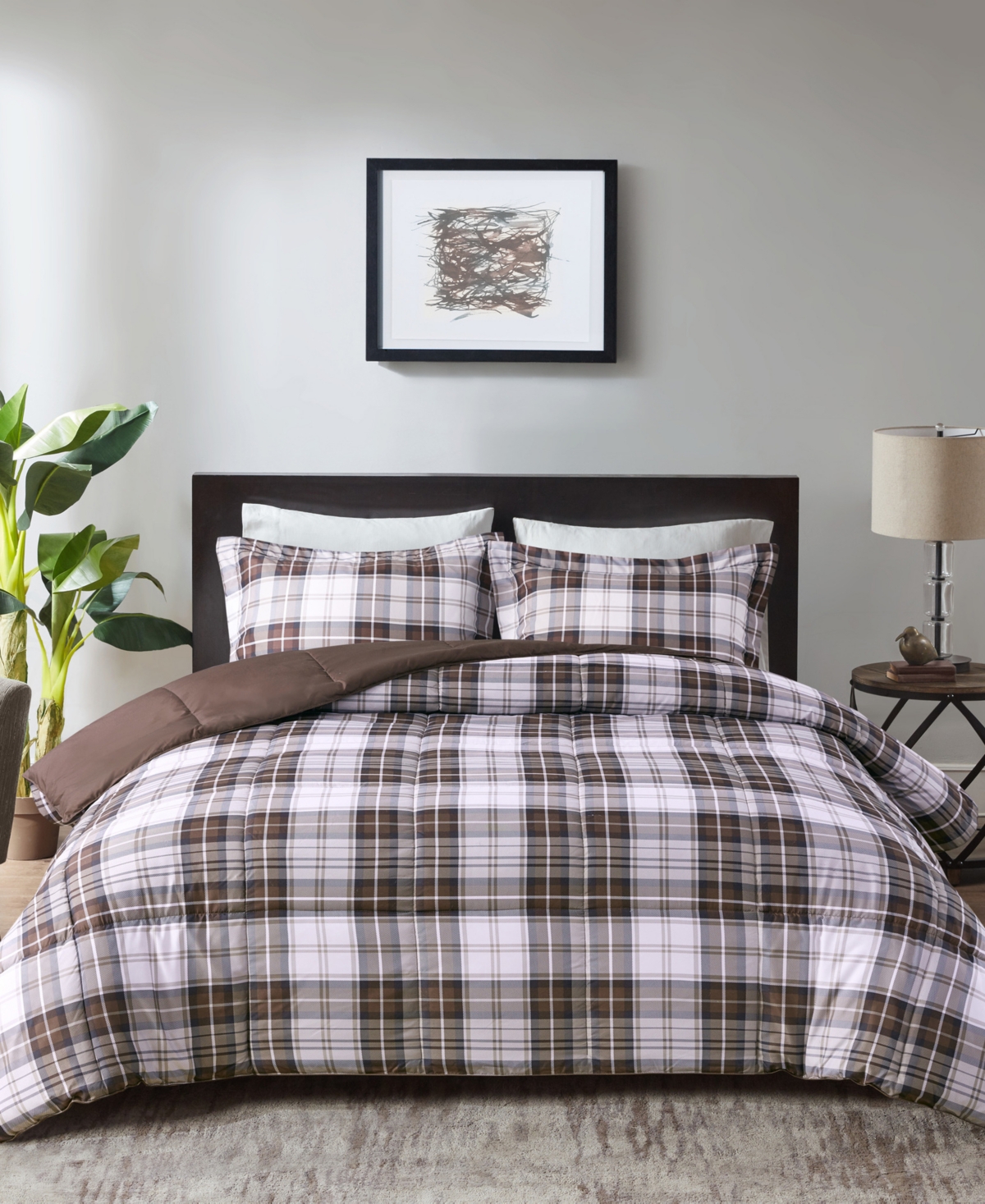 Madison Park Essentials Parkston Reversible 2-pc. Comforter Set, Twin/twin Xl In Brown
