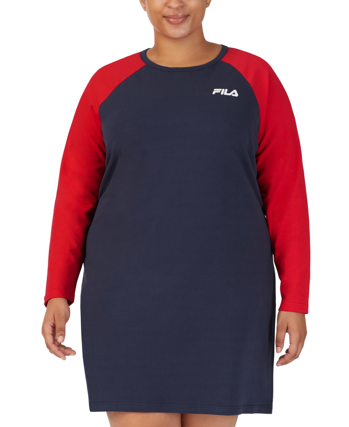 Fila Plus Size A Type Colorblocked Raglan-Sleeve Dress