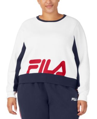 Fila Plus Size Calm Graphic Colorblocked Sweatshirt - Macy's
