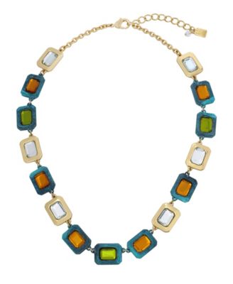 Robert Lee Morris ソーホー パティナ ディスク ステーション ネックレス、グリーン/ブルー 緑青、386212G 並行輸入品