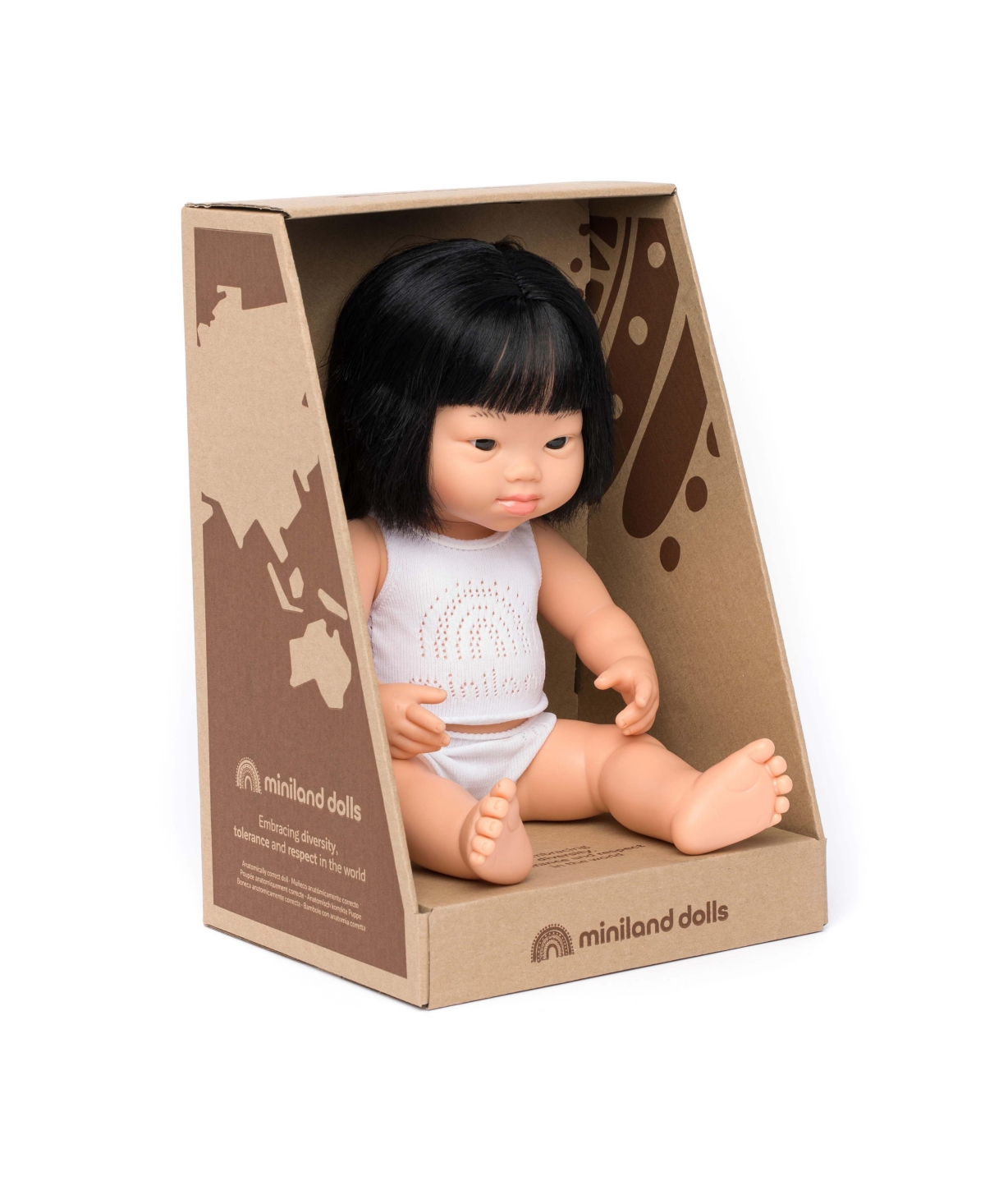 Shop Miniland Baby Girl 15" Asian Doll With Down Syndrome In Multicolor