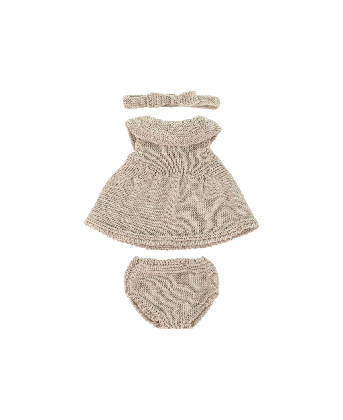 Miniland Kids' Knitted Doll Outfit 12.62" In Beige