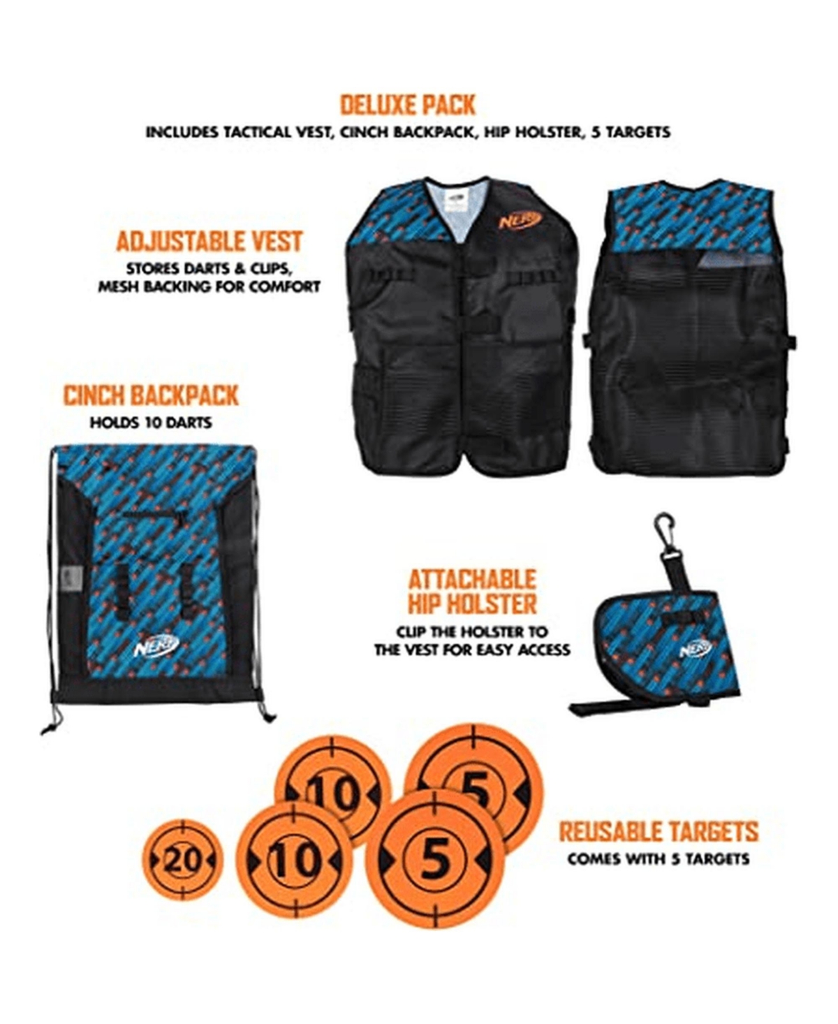 Shop Nerf Elite Total Tactical Pack Deluxe Set In Black