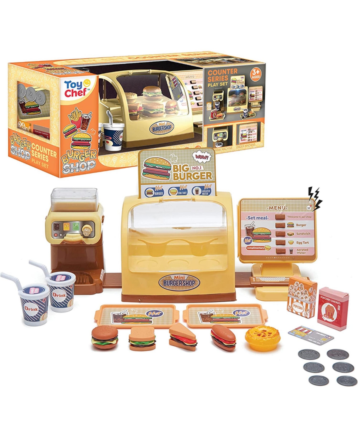 Toy Chef Counter Top Burger Station Set In Multi