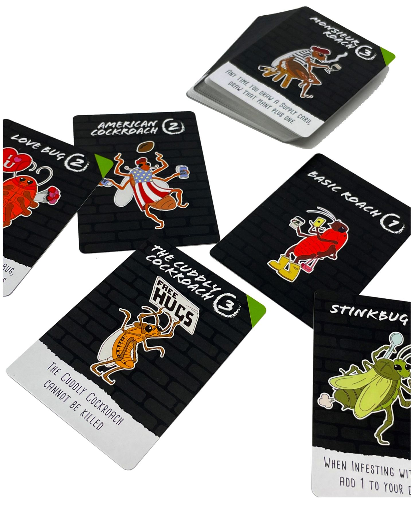 Детские карточные игры Areyougame Cuddly Cockroaches Card Game, 98-Piece Set, Ages 10+ — фото 8