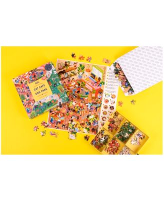 Cat Cafe Dog Park Double-Sided Jigsaw Puzzle Set, 502 Pieces