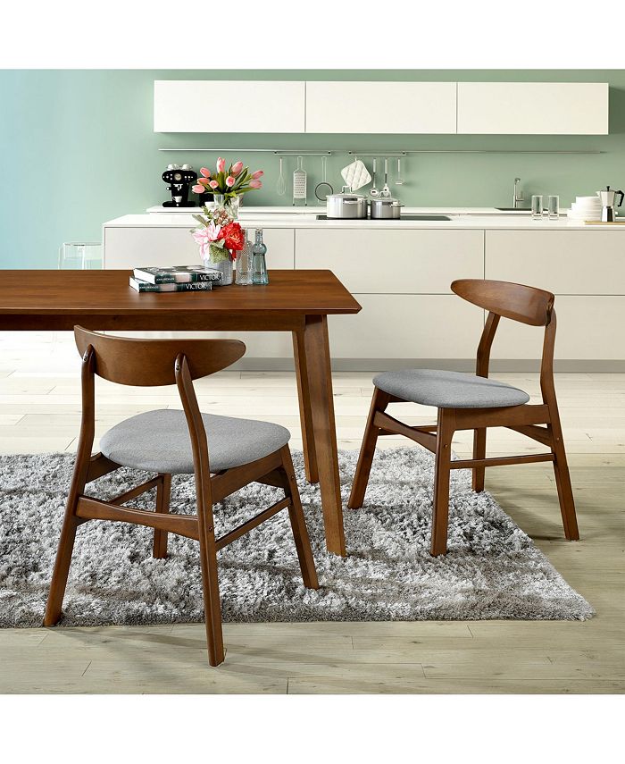 WestinTrends Mid Century Modern Solid Wood Upholstered Dining Side ...