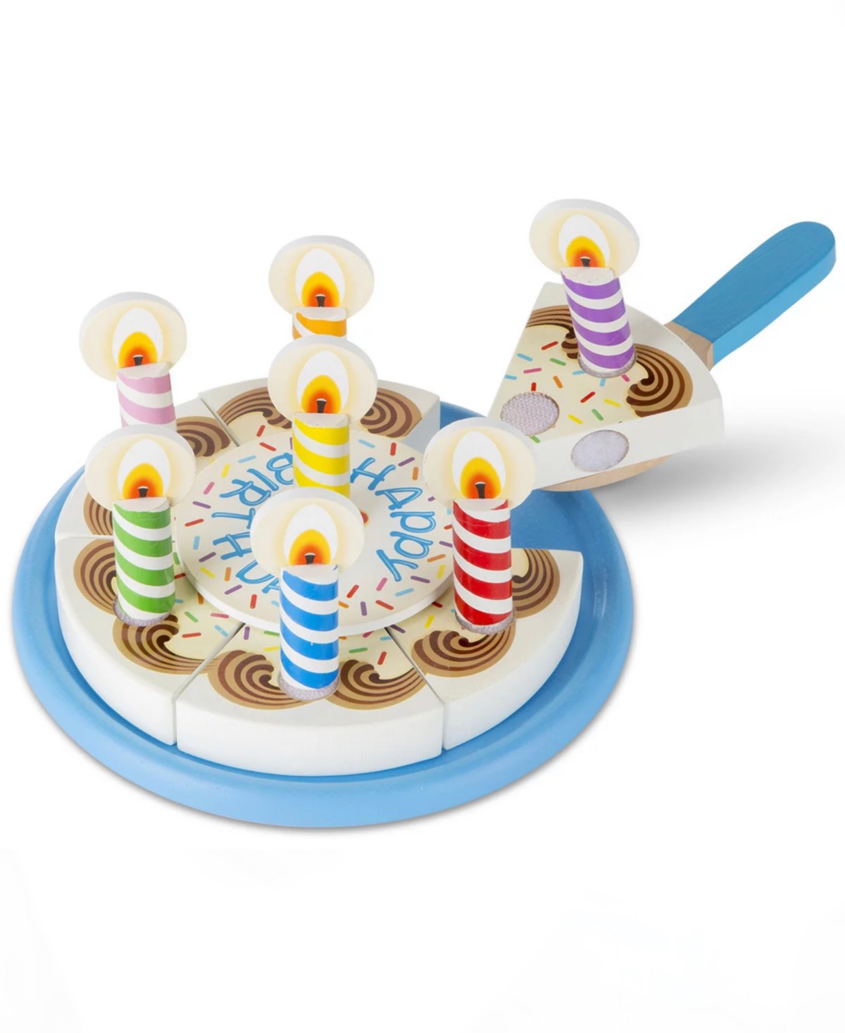 Melissa & Doug Kids' Birthday Party Wooden Cake Cutter Playset In Multi Colored