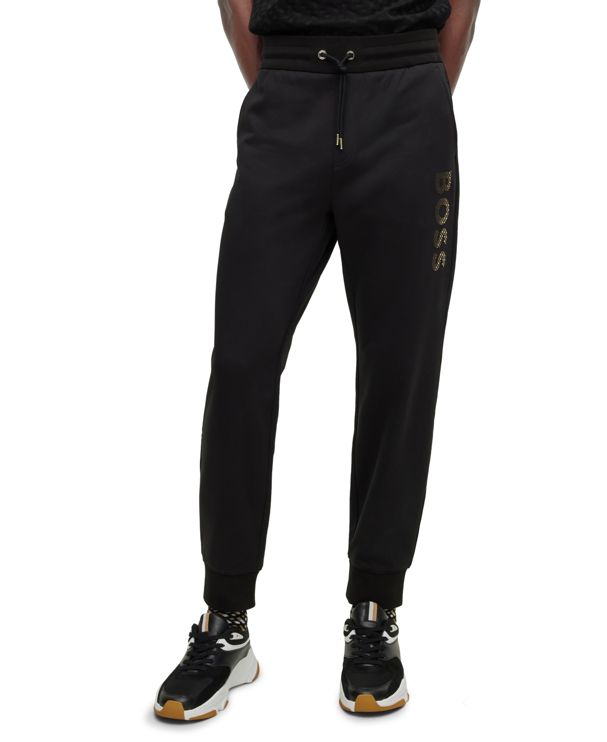 Hugo Boss Cotton terry Tracksuit Bottoms With Monogram filled Logo