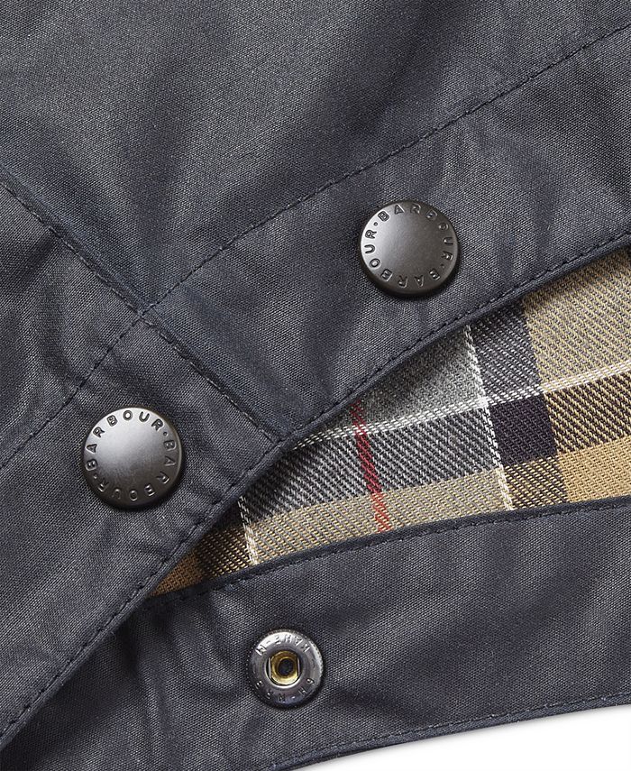 Navy Classic Waxed Cotton Jacket Hood