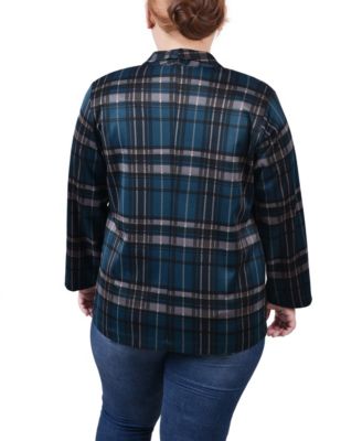 Plus Size 3/4 Sleeve Ponte Blazer