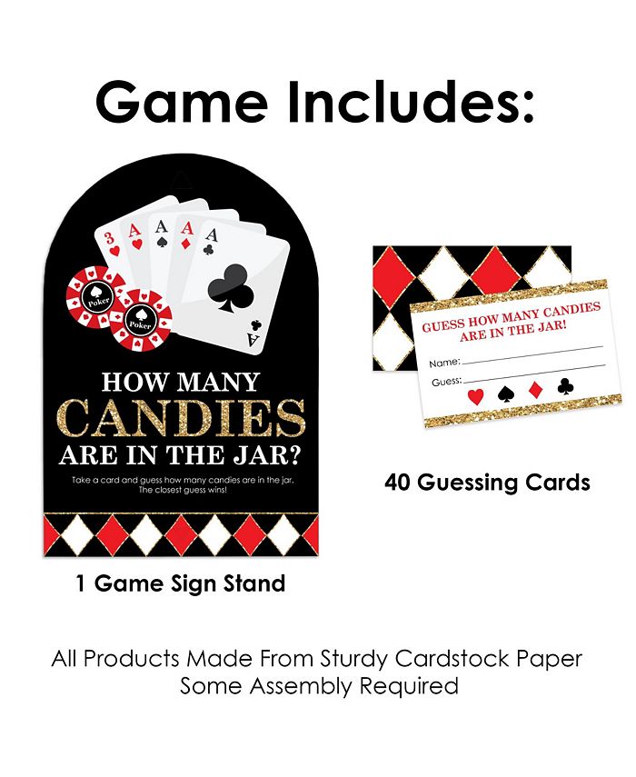 Big Dot of Happiness Las Vegas How Many Candies Casino Party Candy