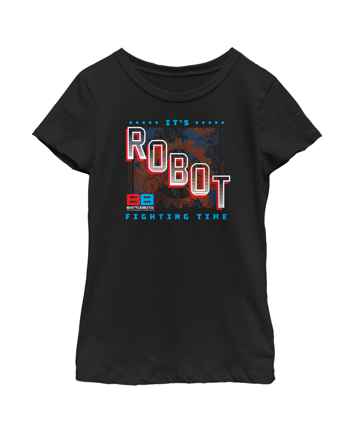 Battlebots Girl's  It's Robot Fighting Time Child T-shirt In Black