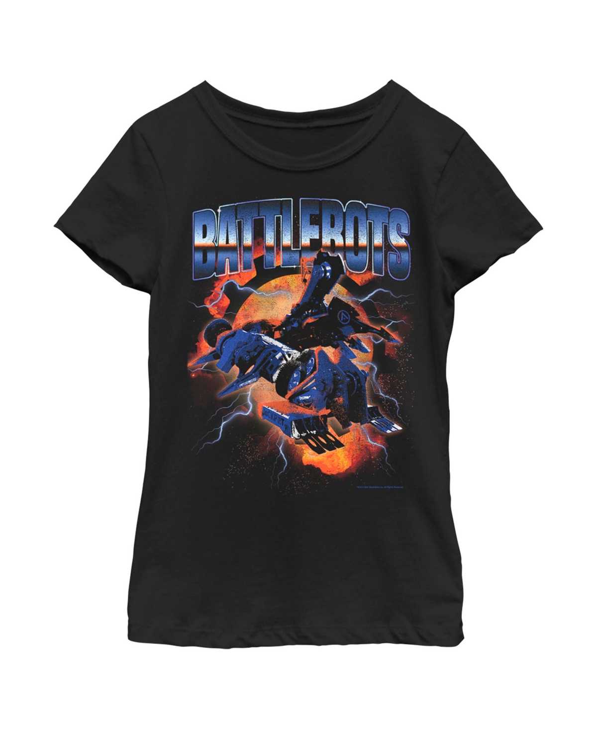 Battlebots Girl's  Jackpot, Sawblaze, And Lock-jaw Child T-shirt In Black