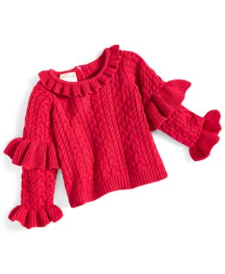 First Impressions - Baby Girls Lurex Cable Knit Sweater
