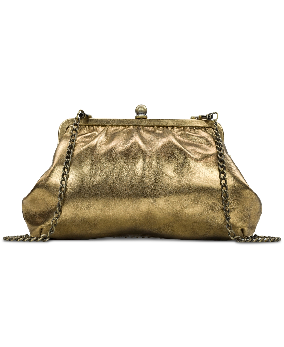 Patricia Nash Ealing Distressed Metallic Leather Frame Bag In Antique Gold