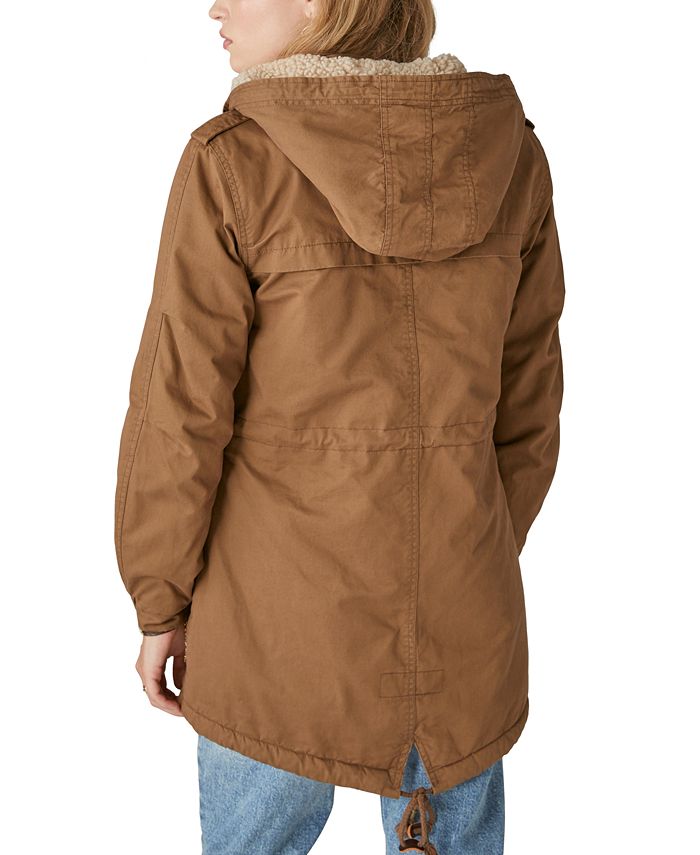 Lucky Brand Women's Hooded Utility Sherpa Jacket Macy's