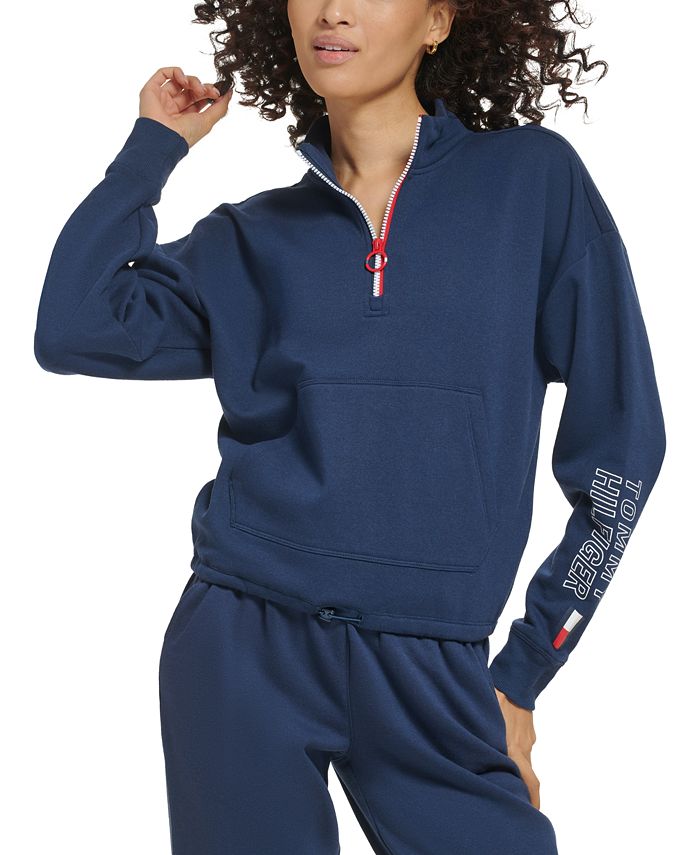 Dempsey Betydning Fleksibel Tommy Hilfiger Women's Drop-Shoulder 1/4-Zip Pullover Sweatshirt & Reviews  - Activewear - Women - Macy's