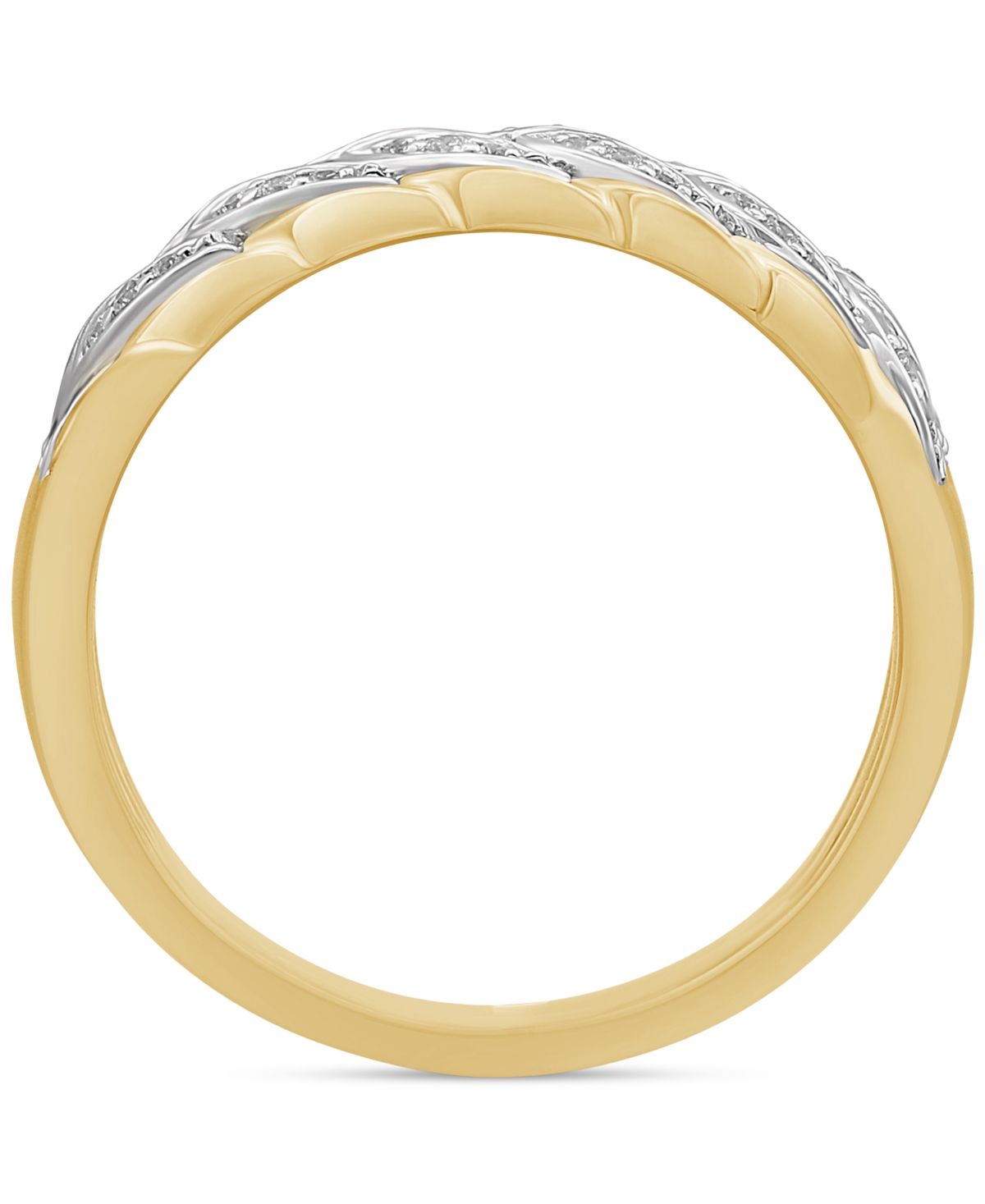 Men's Diamond Chain Link Style Band (1/5 ct. t.w.) in Sterling Silver & 14kPlate - Gold