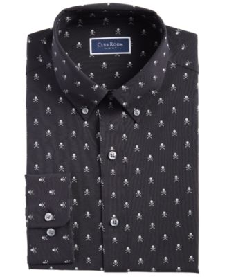 skull print dress shirt