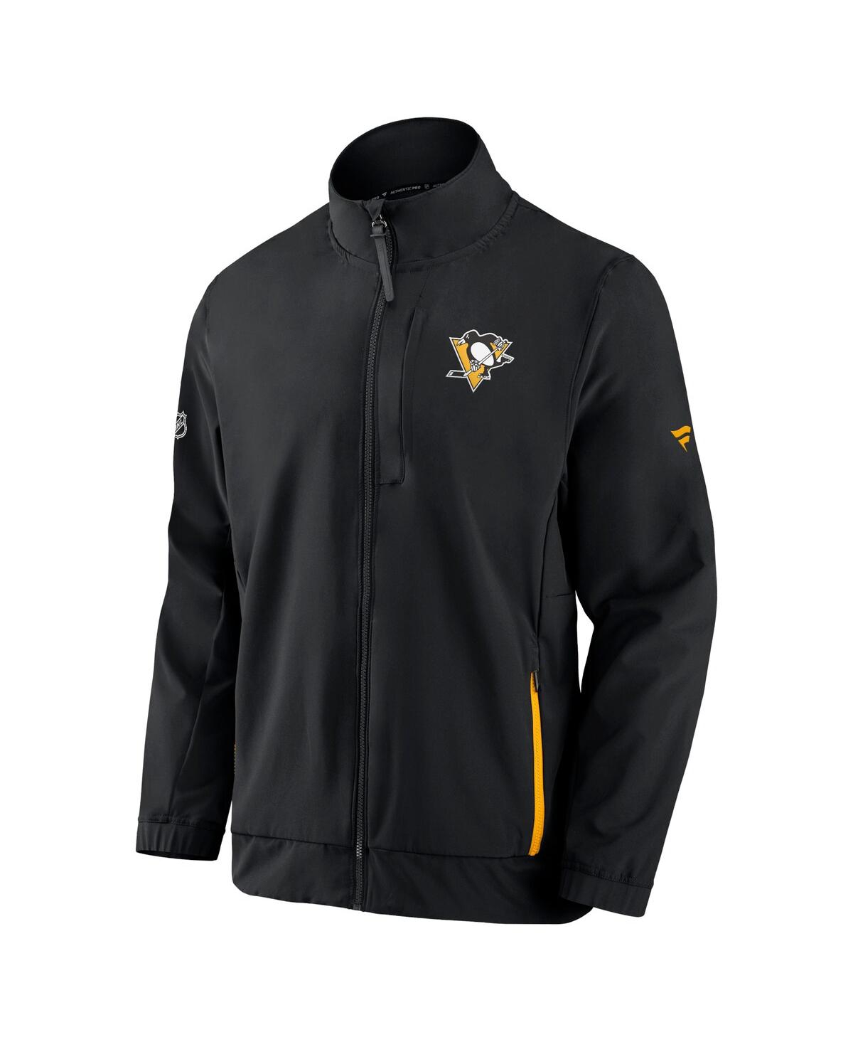 Shop Fanatics Men's  Black Pittsburgh Penguins Authentic Pro Rink Coaches Full-zip Jacket