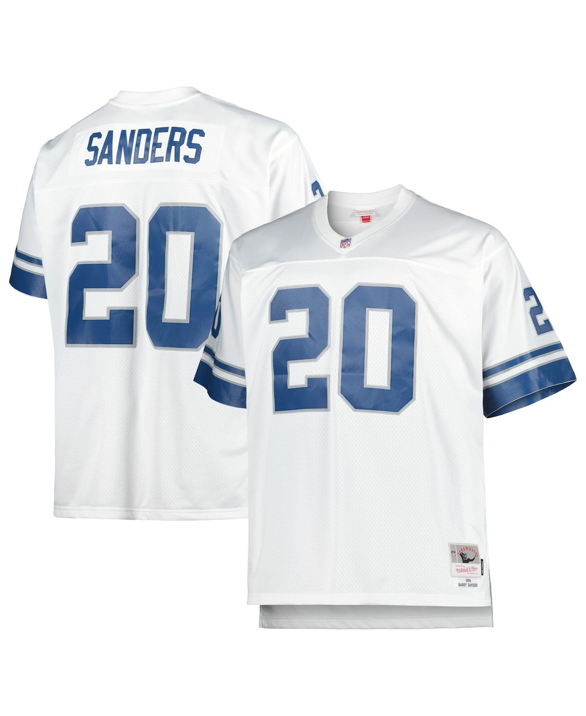 Men's Mitchell & Ness Barry SandersDetroit Lions Big and Tall 1996 Retired Player Replica Jersey - White