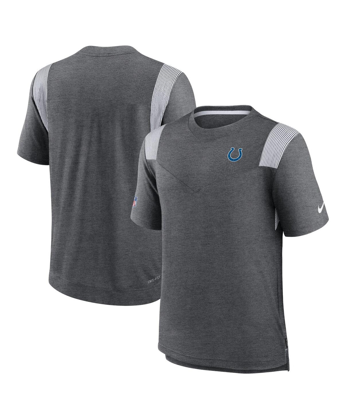 Nike Heather Charcoal Indianapolis Colts Sideline Tonal Logo Performance Player T-shirt In Heather Charcoal