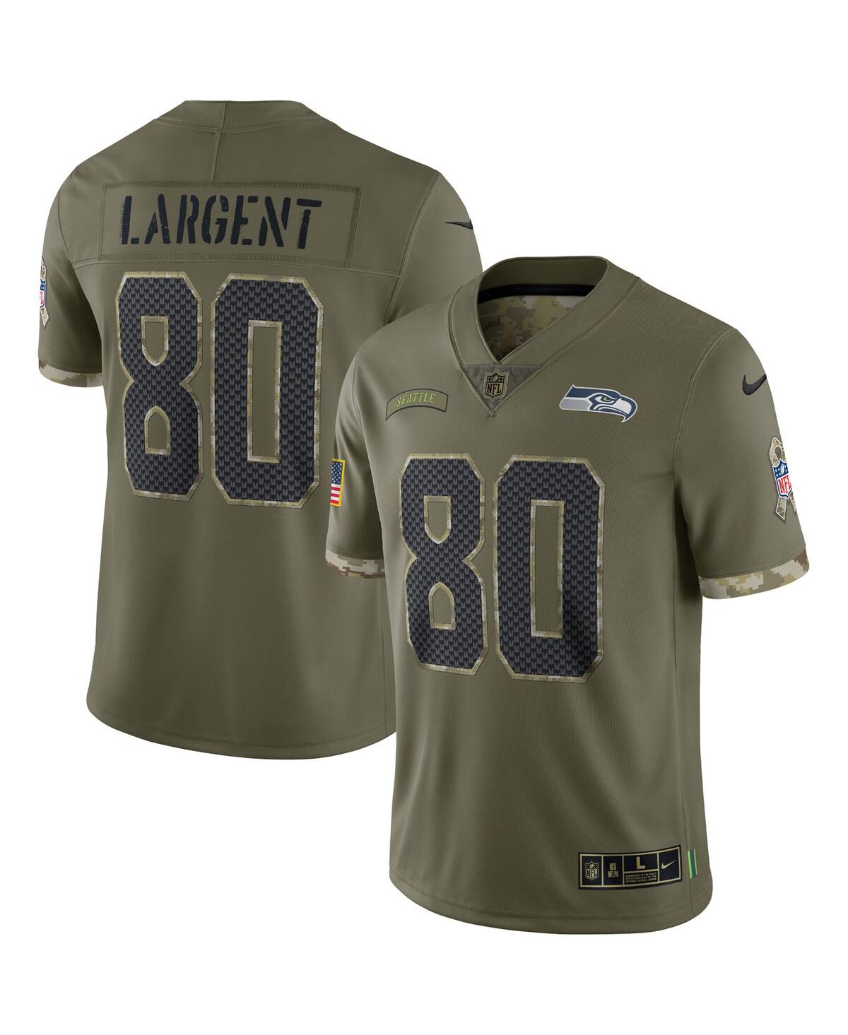 Men's Nike Steve Largent Olive Seattle Seahawks 2022 Salute To Service Retired Player Limited Jersey